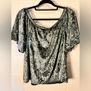 Knox Rose Velvet Green Blouse
